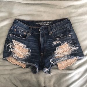 Hi-Rise American Eagle Distressed Shorts